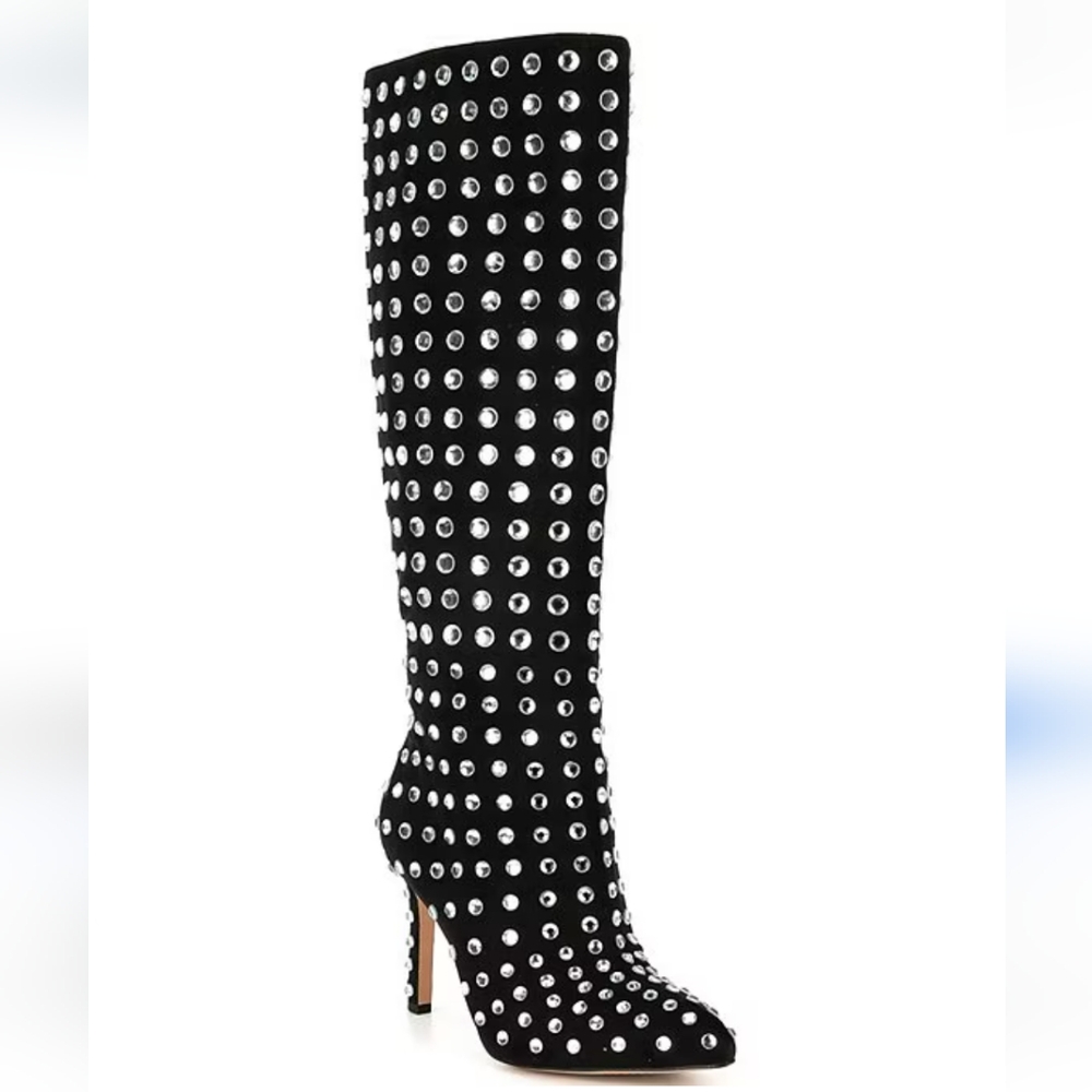 NWOT GIANNI BINI RHINESTONE TALL BOOTS SIZE 6.5M